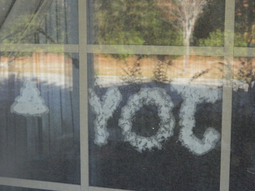 backward letters, DIY dunce, paint with snow